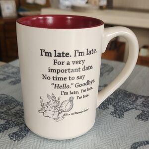 Alice in Wonderland Cream and Red Mug